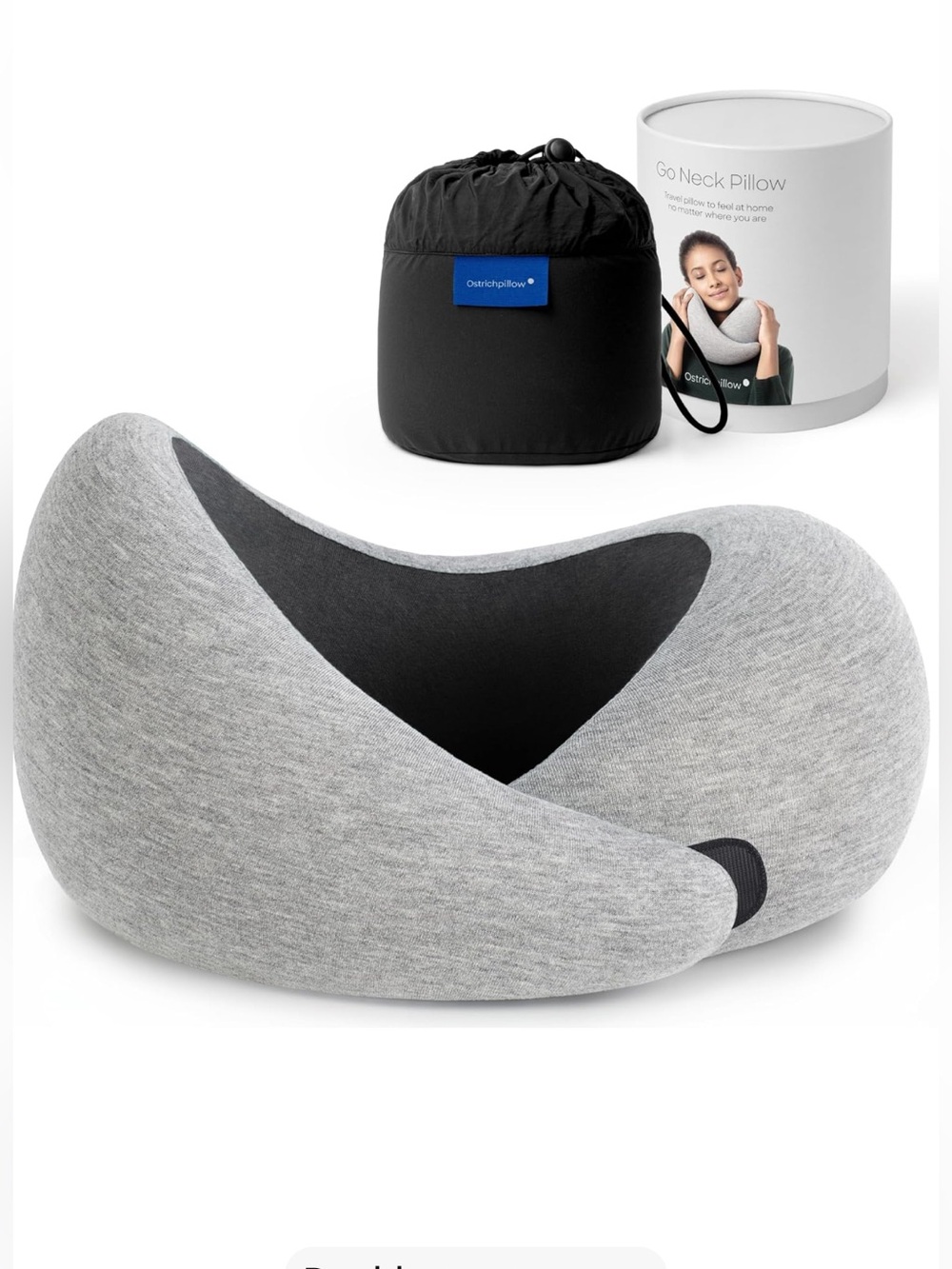 Ostrichpillow GO Travel Pillow in Midnight Grey